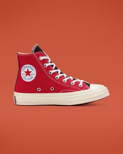 Converse Logo Play Chuck 70 Bayan Uzun Ayakkabı Beyaz/Kırmızı/Mavi | 5628370-Türkiye